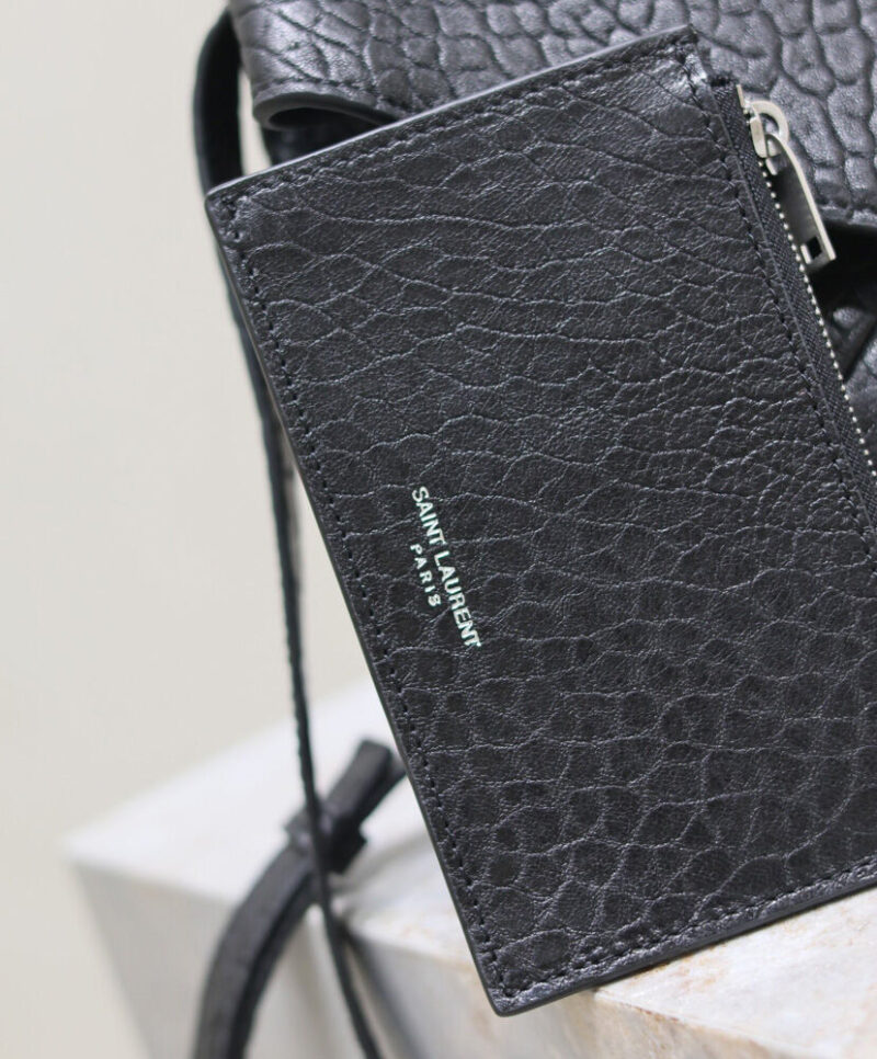 Saint Laurent Cassandre Envelope Messenger In Lambskin Black